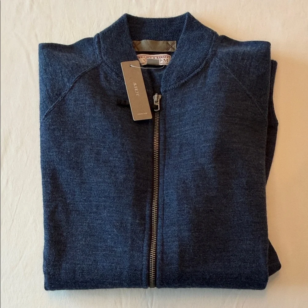 J. Crew Men's Blue Zip-Up Sweater NWT